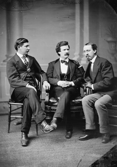 Mark Twain, George Alfred Townsend and David Gray, 1871 by American Photographer